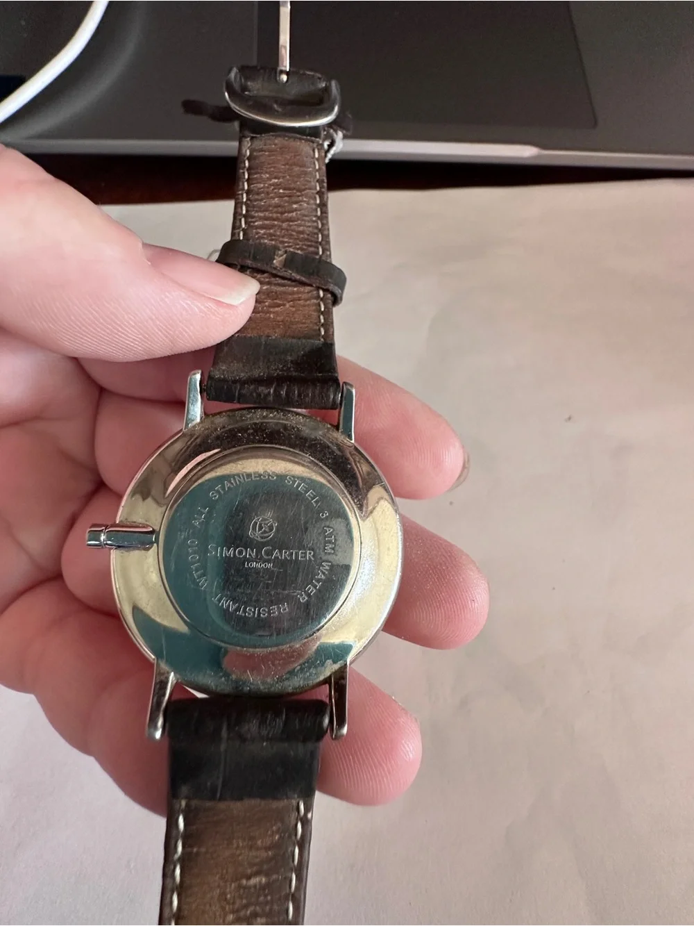 Simon Carter Men's Brown Leather Strap Dress Watch